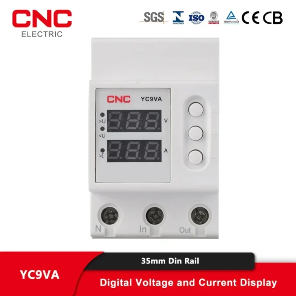 CNC YC9VA 2IN1 63A Adjustable Over & Under Voltage Protector Time Delay - Image 5