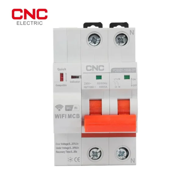 CNC YCB9ZF-100W 2P 100A WiFi Smart Circuit Breaker - Image 2