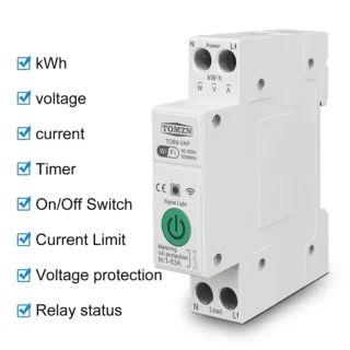 Tomzn TOB9-VAP 8in1 63A WIFI Smart Switch with monitoring and Protection, TOMZN wifi breaker full function