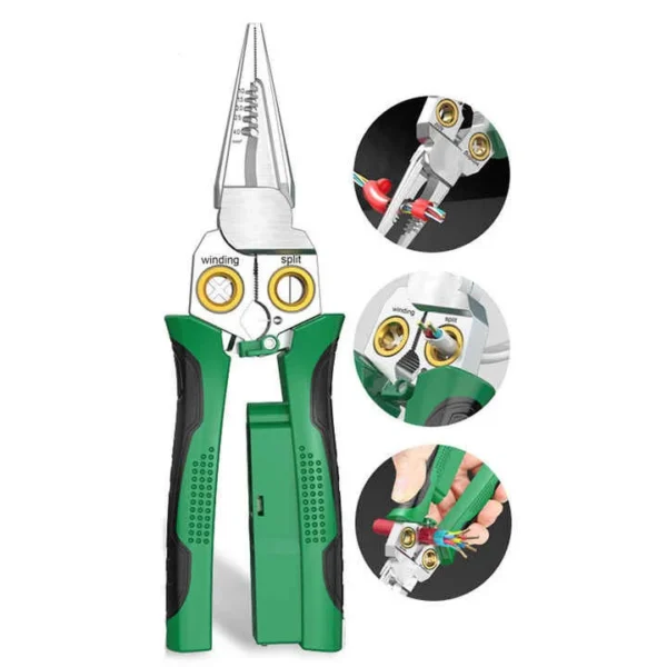 Multi-Functional 8-in-1 Stainless Steel Needle Nose Pliers – Wire Stripping, Cutting, and More - Image 3