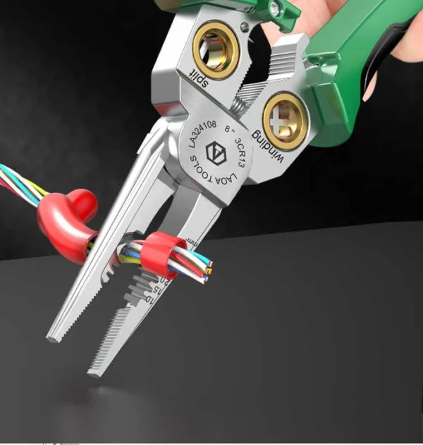 Multi-Functional 8-in-1 Stainless Steel Needle Nose Pliers – Wire Stripping, Cutting, and More - Image 2