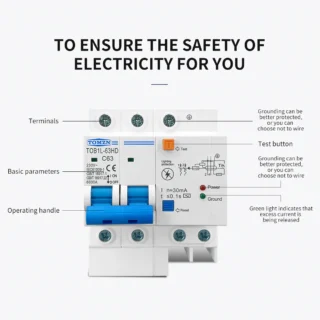 Tomzn Residual current circuit breaker Main switch with surge protector RCBO MCB with Lightning protection SPD