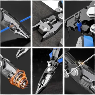 YTH ME11 9-in-1 Multi-Functional Wire Stripper – 8" Wire Stripping, Cutting & Crimping Tool for Electric Cable Work