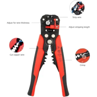 YTH 803 5-in-1 Automatic Wire Cutter – 8" Self-Adjusting Stripper, Cutter & Crimper for Electrical Work