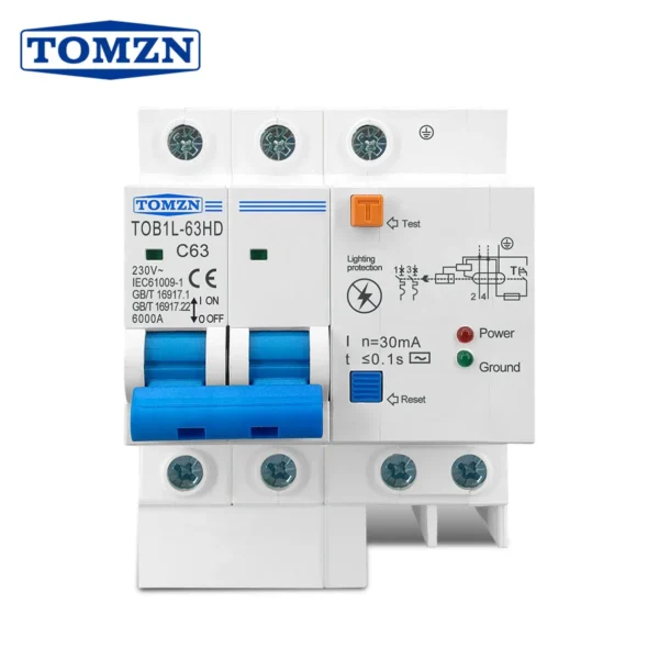 Tomzn Residual current circuit breaker Main switch with surge protector RCBO MCB with Lightning protection SPD - Image 6