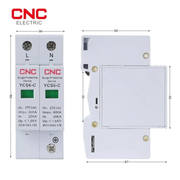 CNC YCS6-C 2P 275V AC SPD House Surge Protector