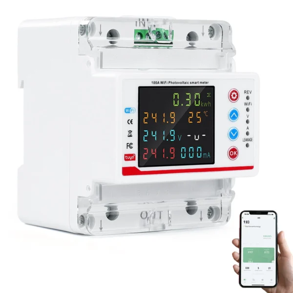 JVCO 14in1 100A Bidirectional WIFI Smart Meter with Monitoring and Protection - Image 3