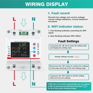 JVCO 14in1 100A Bidirectional WIFI Smart Meter with Monitoring and Protection