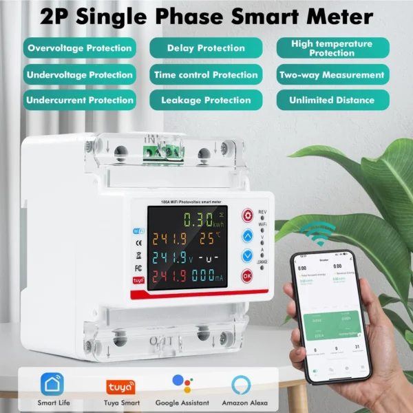 JVCO 14in1 100A Bidirectional WIFI Smart Meter with Monitoring and Protection - Image 5