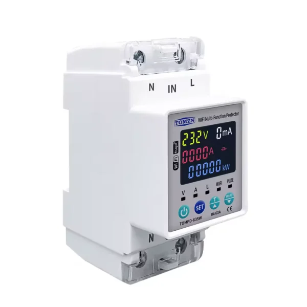 Tomzn TOMPD 63SW- 63A WIFI Protector with voltage current and leakage protection Mini 10in1 - Image 4