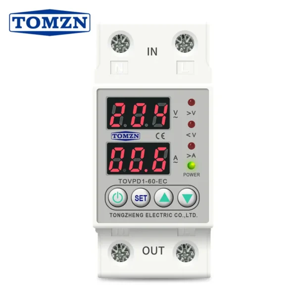 Tomzn 4th Gen 2IN1 Adjustable Over & Under Voltage Protector TOVPD1-63/TOVPD1-40 - Image 2